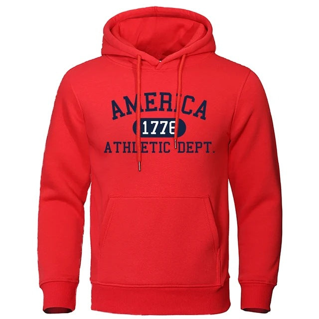 Men's Fleece Letter Print Hoodie Sweatshirt Fall Winter Casual Pullover