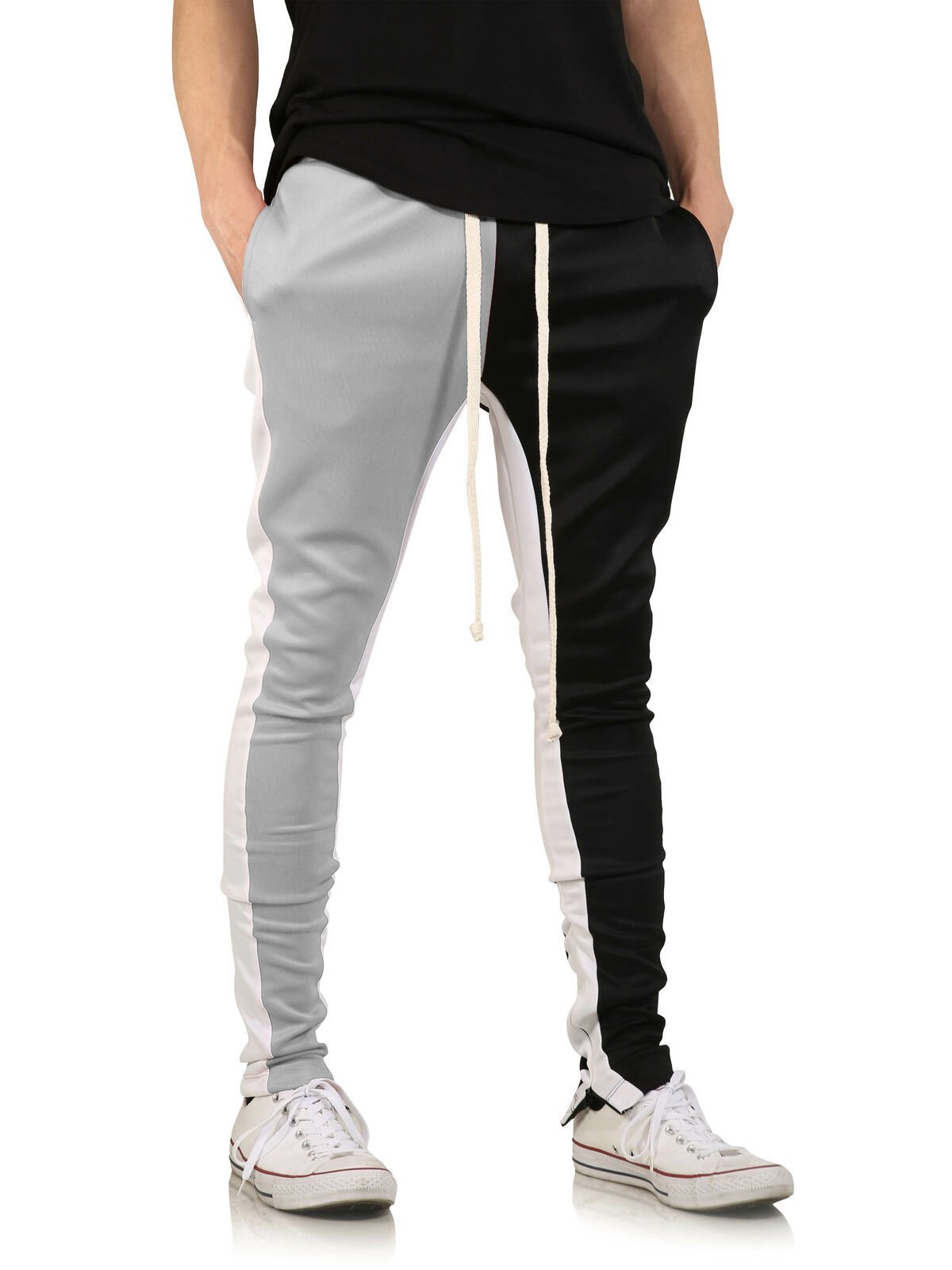 Men's Casual Sports Pants with Stitching Design