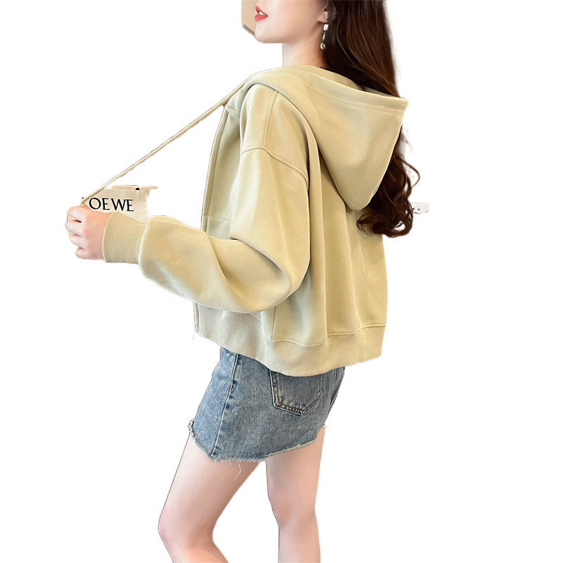 Women's Oversized Hooded Zip-up Cardigan Jacket, Unique Design Fall Winter Loose Fit Top
