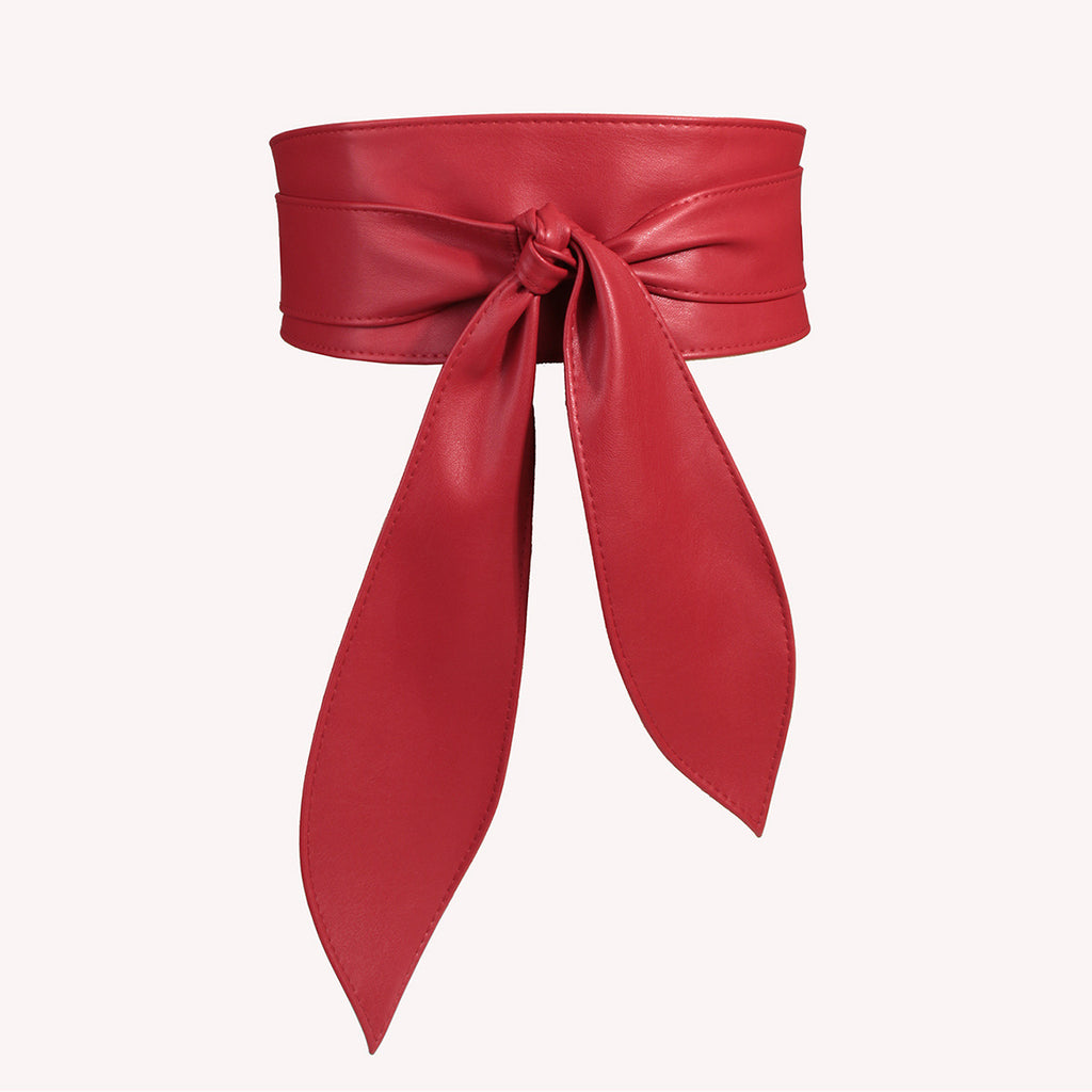 Women's Wide Waist Belt, Soft, Versatile, Elegant Bow Ribbon