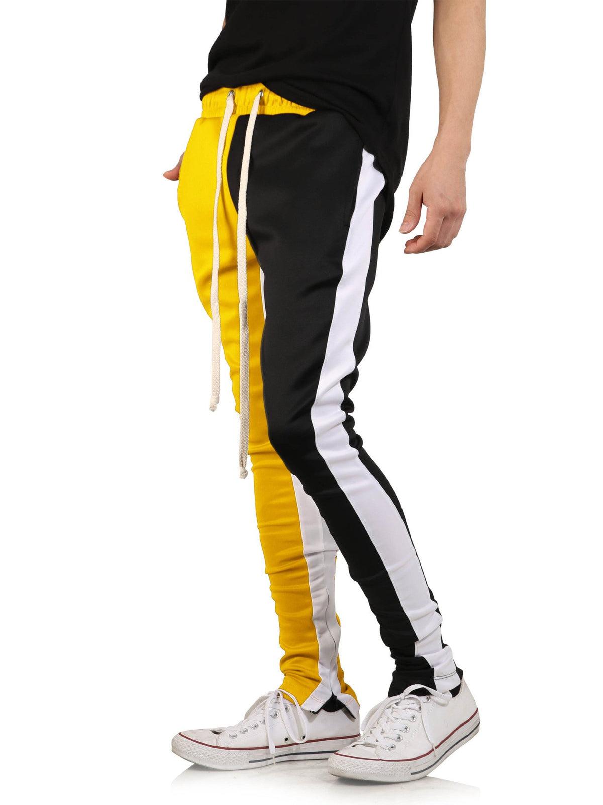 Men's Casual Sports Pants with Stitching Design