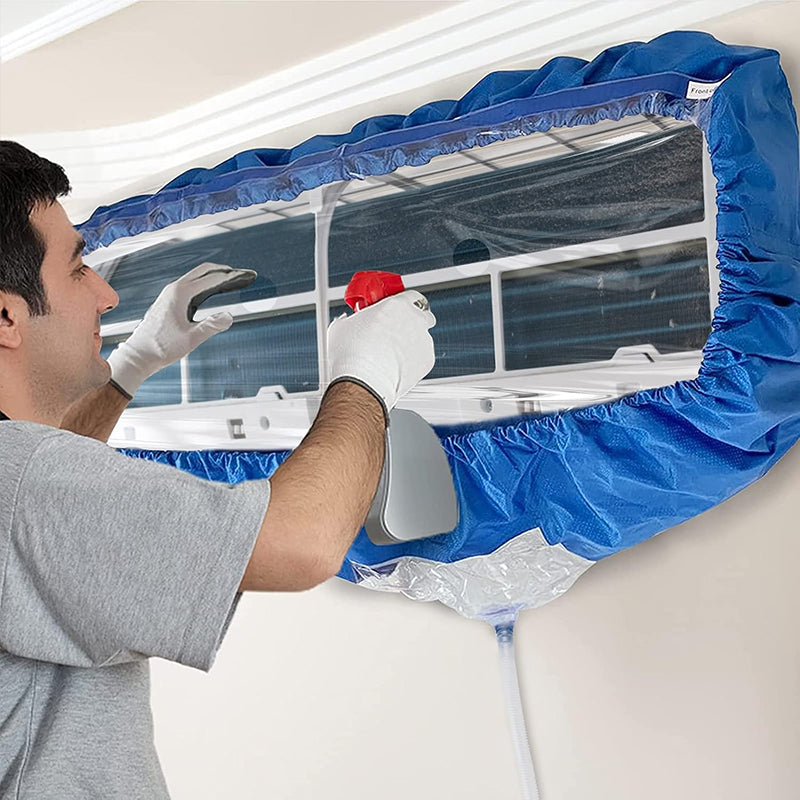 2.4/3.2m AC Cleaning Water Cover Full Set – Waterproof Home Air Conditioner Cleaning Kit with Pipe, Wall & Ceiling Dust Cover