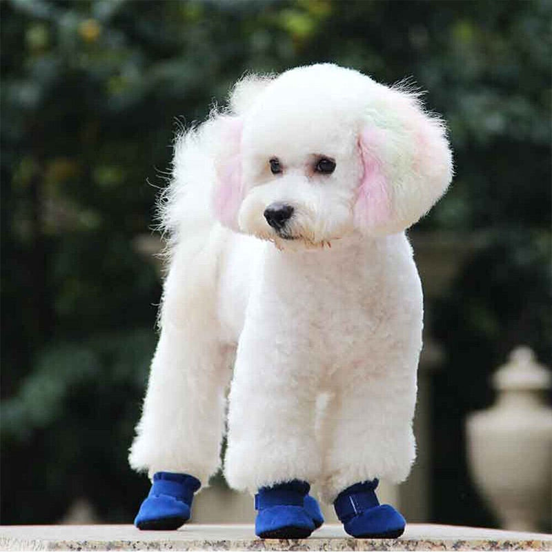 Small Dog Winter Boots, Waterproof Anti-Skid Paw Protectors for Chihuahua Teddy Puppy