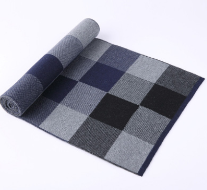 Men's Wool Winter Plaid Scarf and Neck Warmer Set