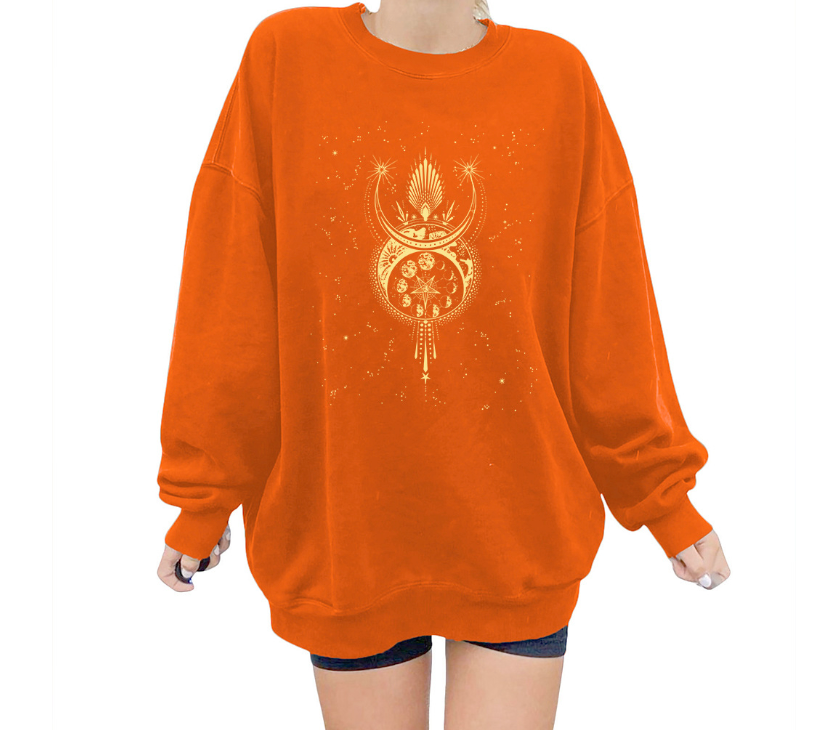 Printed Five Pointed Star Array Women's Sweater