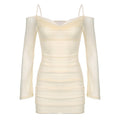 Off-the-Shoulder Long Sleeve Slim Hip Dress