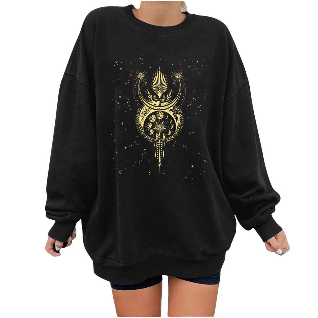 Printed Five Pointed Star Array Women's Sweater