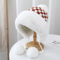 Korean Checkerboard Fuzzy Lei Feng Hat