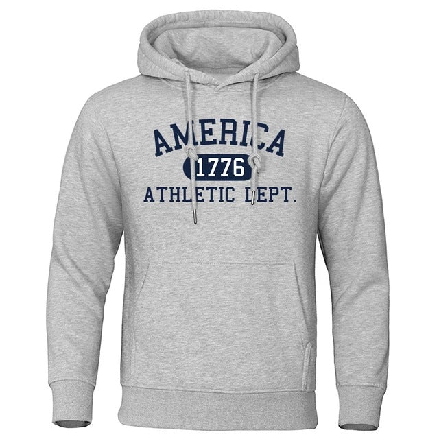 Men's Fleece Letter Print Hoodie Sweatshirt Fall Winter Casual Pullover