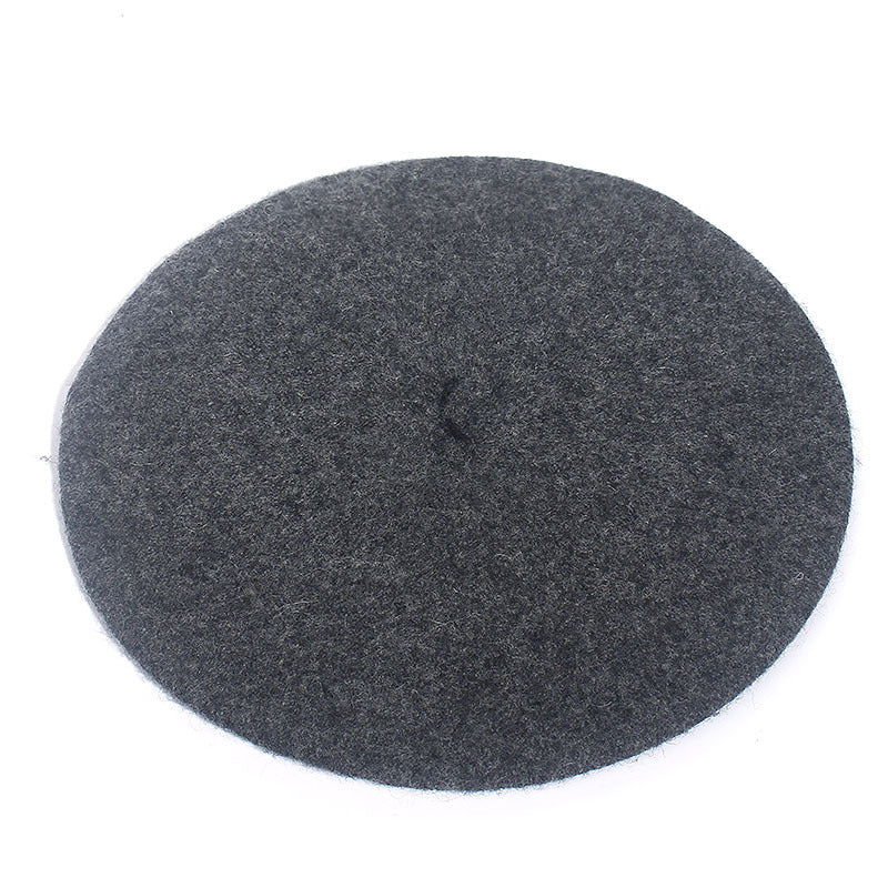 Vintage Wool Beret Hat for Women - Autumn Winter Style