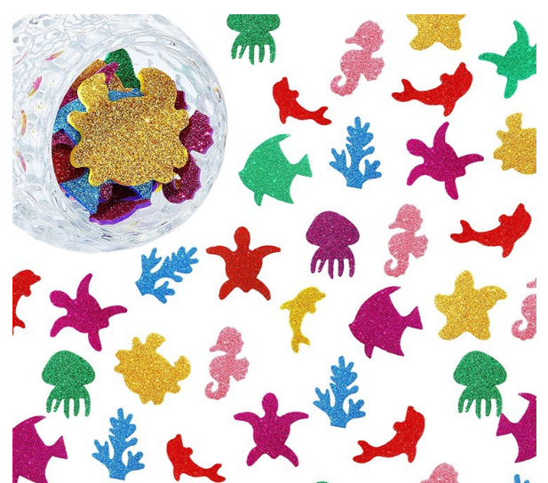 DIY Ocean Animal Glitter Foam Stickers for Kids