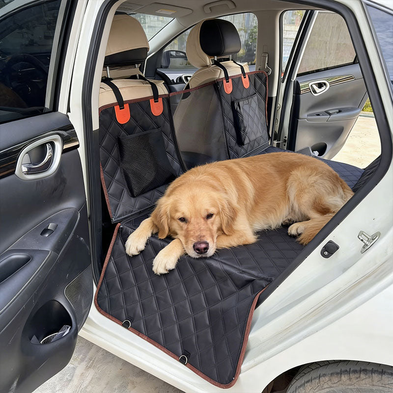 Dog Car Hammock Seat Cover, Waterproof 600D Oxford Fabric Pet Seat Protector for Back Seat, Scratch Proof & Anti-Slip