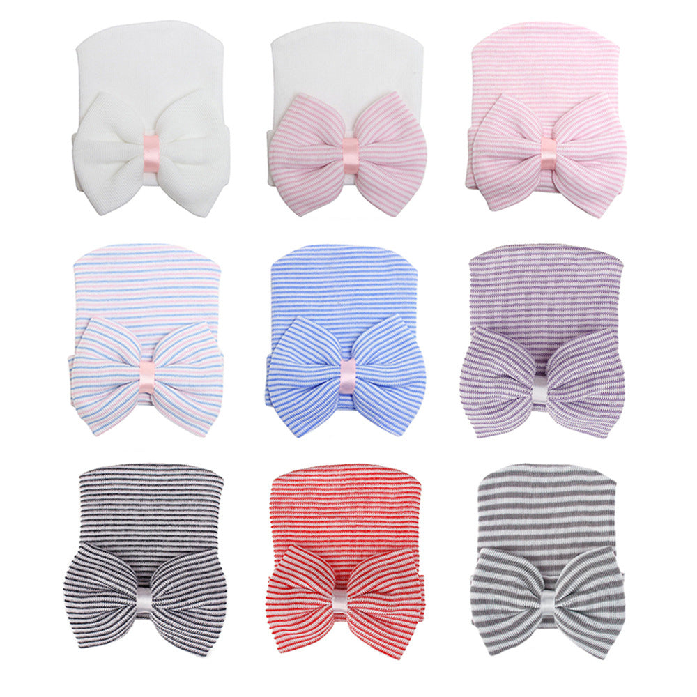 Newborn Big Bow Knit Beanie