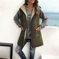 European and American popular cotton clothing women's winter loose commuting mid to long length hooded cotton jacket