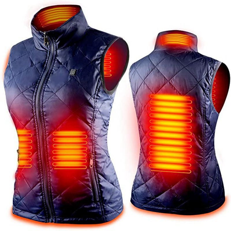 Autumn and winter women's heating suit intelligent heating vest warm clothing USB charging electric vest jacket