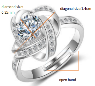 S925 Silver Diamond Ring Jewelry