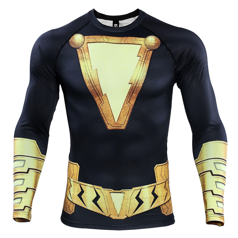 Shazam Thunder T-Shirt, Men's Long Sleeve Athletic Top