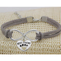 Vintage 8-Word Peach Heart Best Friend Bracelet