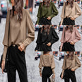 European and American women's clothing autumn and winter new style shirt, feminine temperament, commuting long sleeved top, female