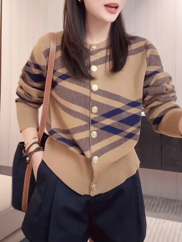 Autumn Winter Knit Long Sleeve Cardigan Sweater For Women Tops Knitwear Coat Ladies Outerwear Clothing