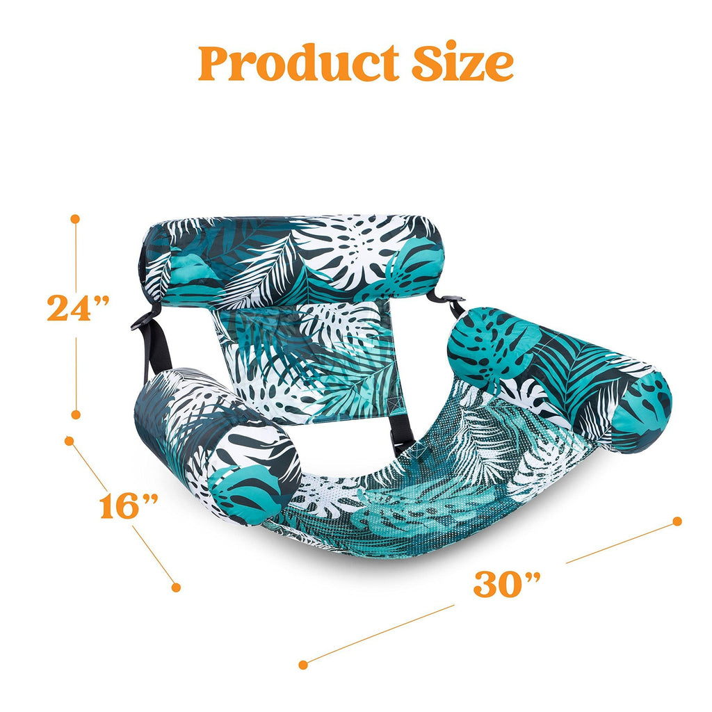Multi-functional Mesh Floating Bed, Foldable Triple-tube Backrest Floating Bed, Inflatable Water Floating Hammock