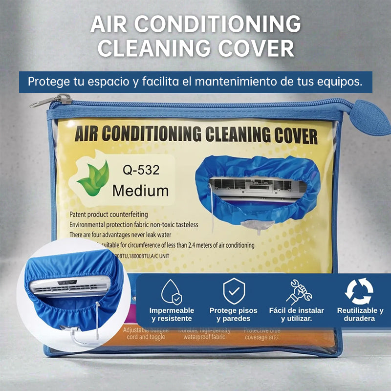 2.4/3.2m AC Cleaning Water Cover Full Set – Waterproof Home Air Conditioner Cleaning Kit with Pipe, Wall & Ceiling Dust Cover
