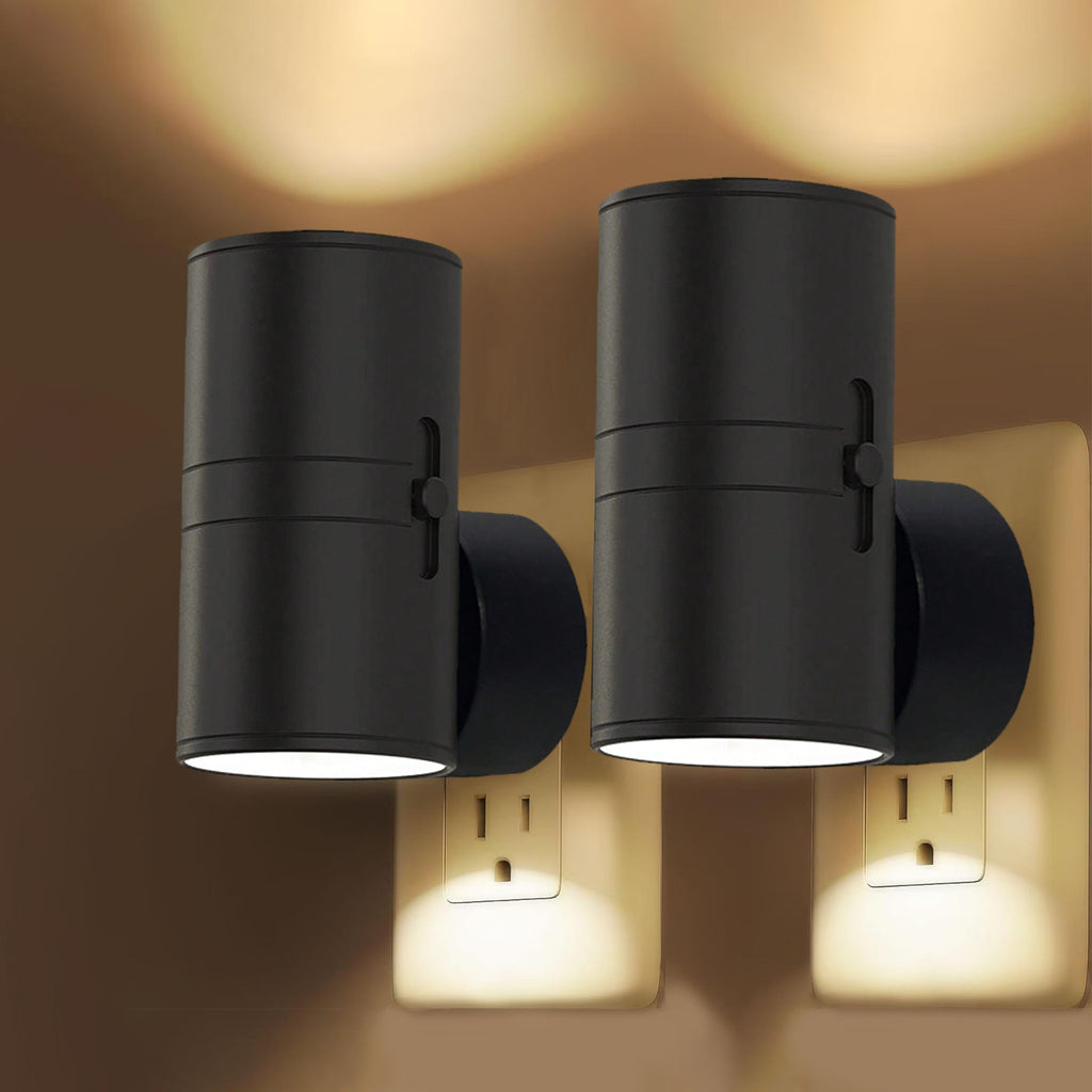 Cylinder LED Night Light, 0-100% Brightness Adjustable, Twilight to Dawn Sensor Indoor Lighting Decorative Lamp