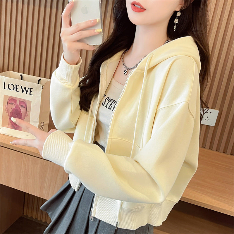 Women's Oversized Hooded Zip-up Cardigan Jacket, Unique Design Fall Winter Loose Fit Top