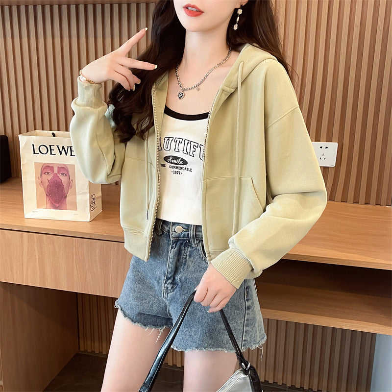 Women's Oversized Hooded Zip-up Cardigan Jacket, Unique Design Fall Winter Loose Fit Top