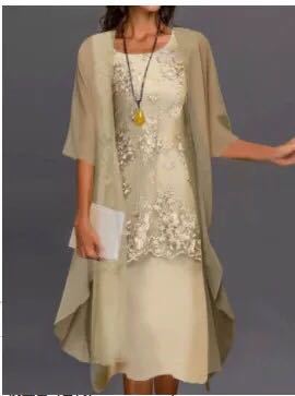 Elegant Lace Chiffon Dress Set