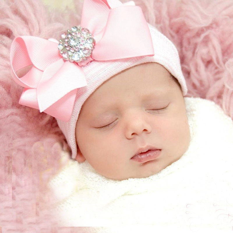 Newborn Big Bow Knit Beanie