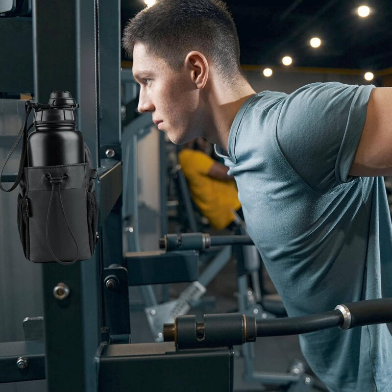 Magnetic Gym Bag with Phone Pocket – Large Capacity Water Bottle Pouch, Portable Workout Accessories Organizer