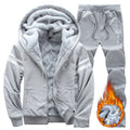 Winter men's casual sports suit hooded and fleece youth Korean version thick men's clothing