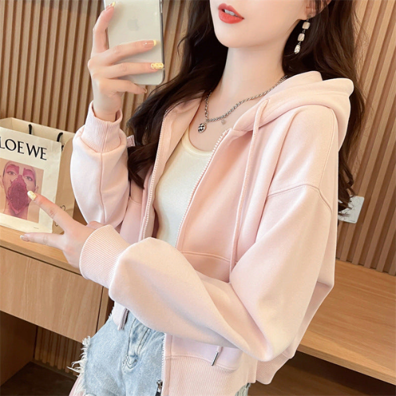 Women's Oversized Hooded Zip-up Cardigan Jacket, Unique Design Fall Winter Loose Fit Top