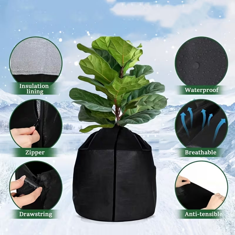Reusable Oxford Cloth Plant Cover – Windproof Antifreeze Coldproof Tree Root Insulation Bag, Durable Thermal Shield