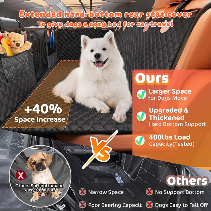 Dog Car Hammock Seat Cover, Waterproof 600D Oxford Fabric Pet Seat Protector for Back Seat, Scratch Proof & Anti-Slip