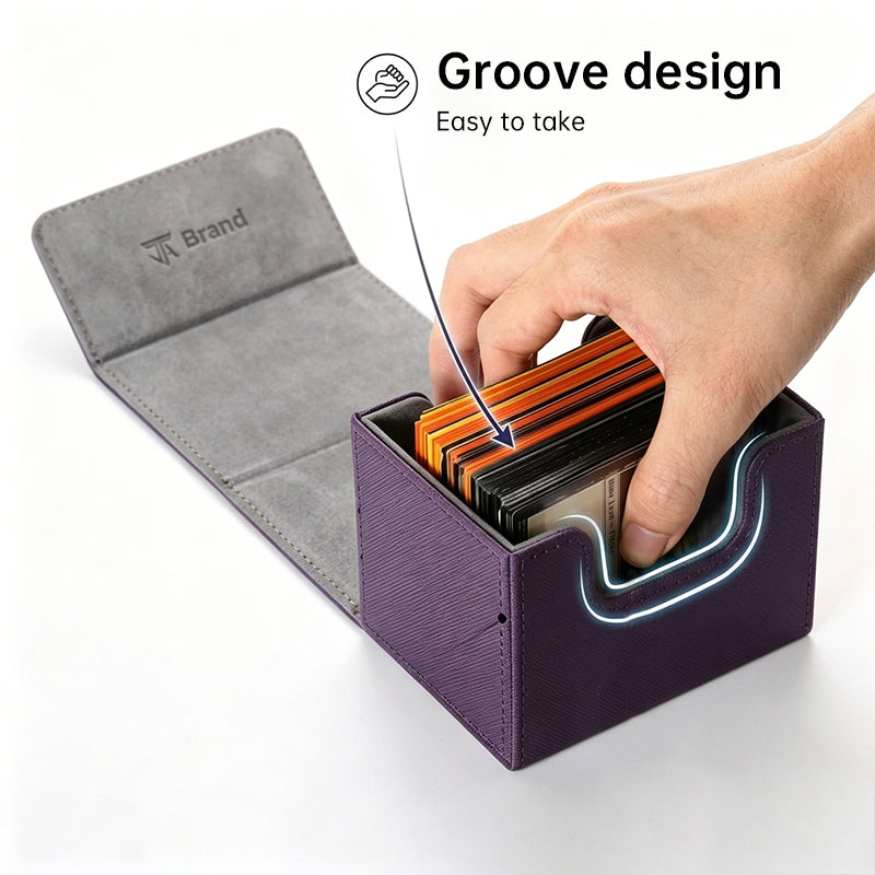 Magnetic Trading Card Storage Box - 100 Card Capacity (Sleeved), Waterproof & Stain Proof Collectors Case