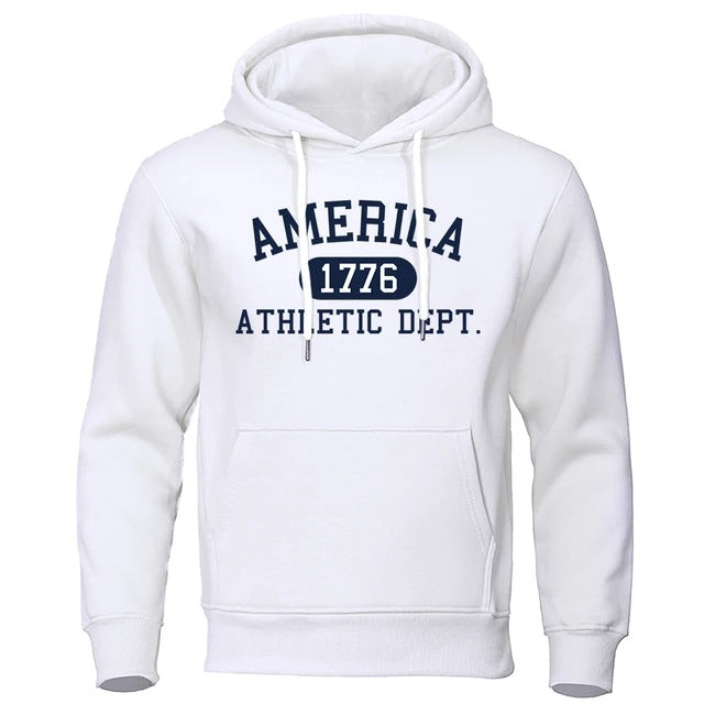 Men's Fleece Letter Print Hoodie Sweatshirt Fall Winter Casual Pullover