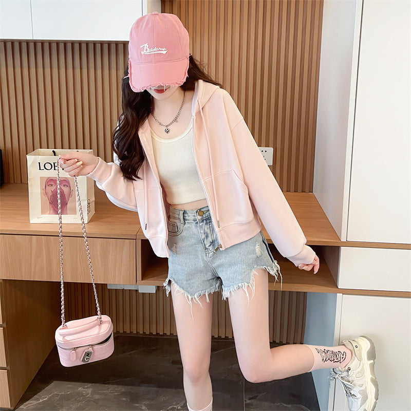 Women's Oversized Hooded Zip-up Cardigan Jacket, Unique Design Fall Winter Loose Fit Top