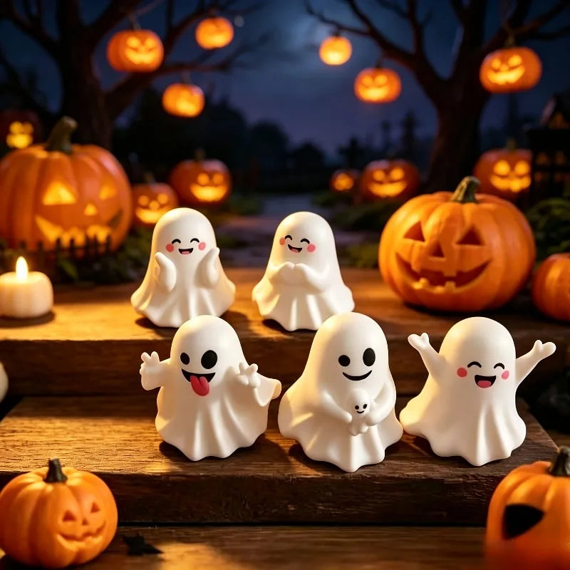 Halloween Figurine Set • Cute Mini Home Decor • Holiday Home Decoration Enhancement • Autumn Seasonal Tabletop Ornaments