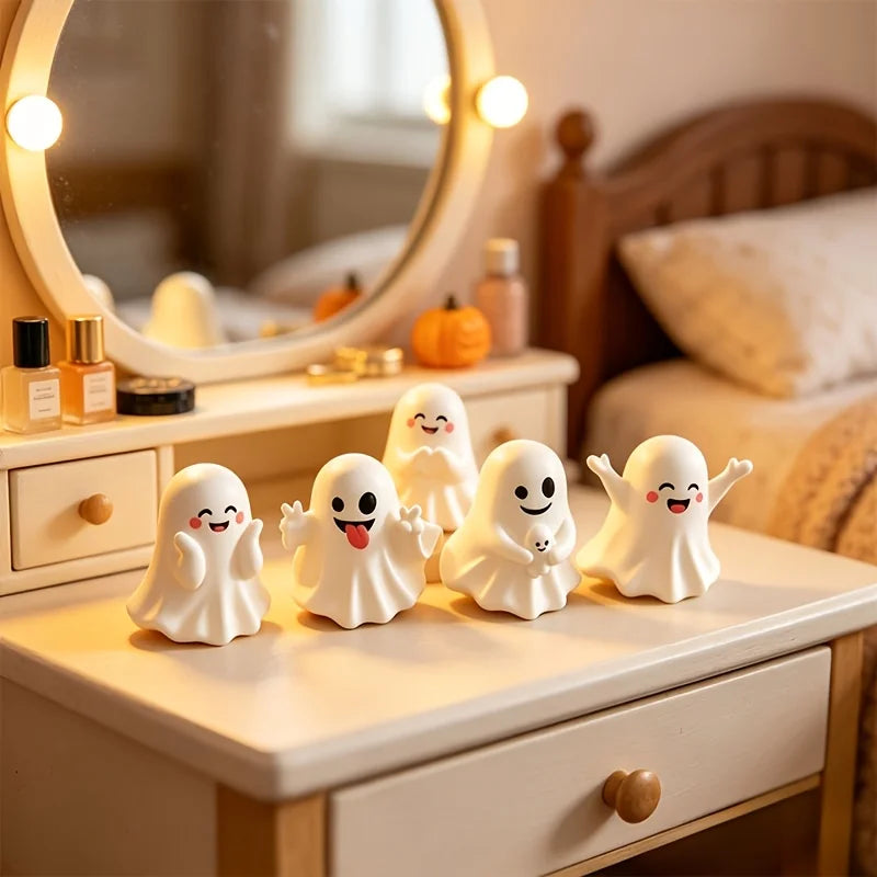 Halloween Figurine Set • Cute Mini Home Decor • Holiday Home Decoration Enhancement • Autumn Seasonal Tabletop Ornaments