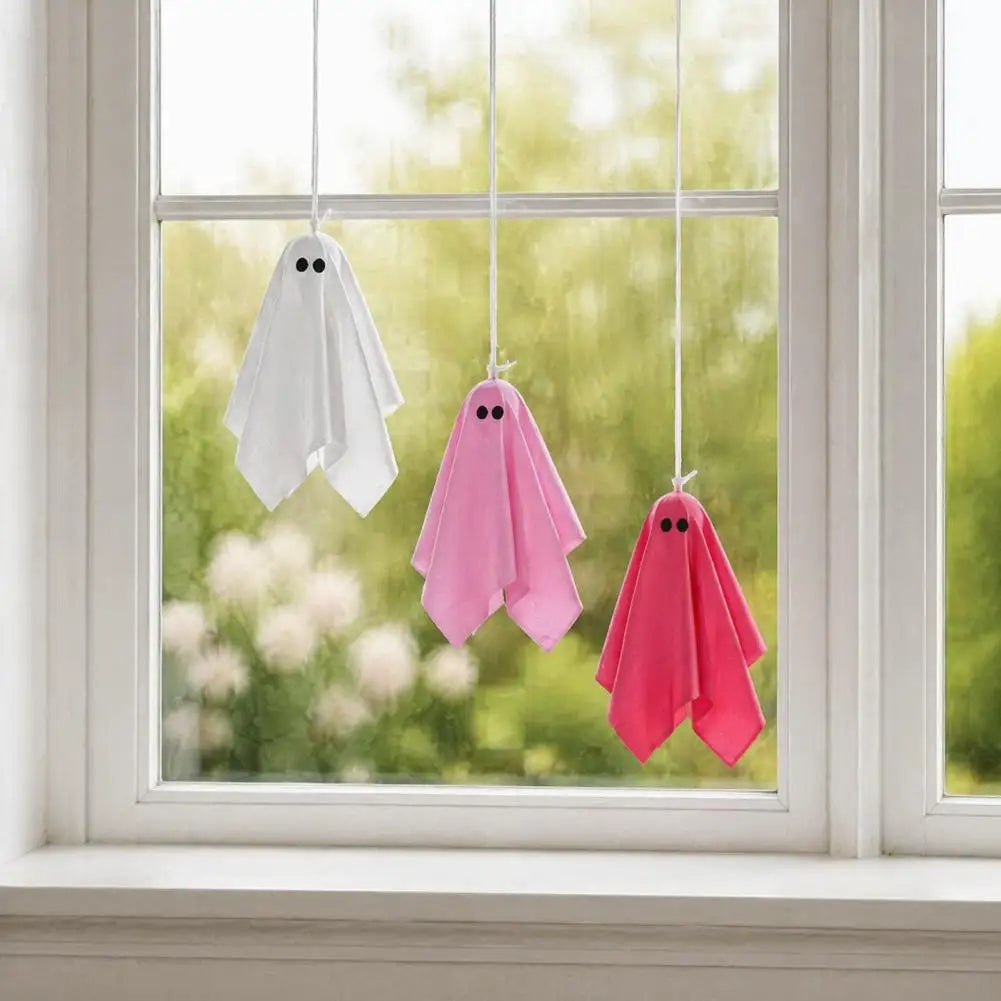 Pink Halloween Ghost Decorations Girly Halloween Room Decor Halloween Ghost Hanging Decor Set Pastel Pink White Soft Fabric