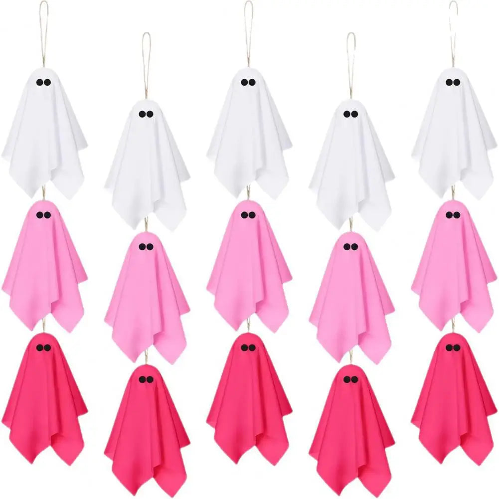 Pink Halloween Ghost Decorations Girly Halloween Room Decor Halloween Ghost Hanging Decor Set Pastel Pink White Soft Fabric