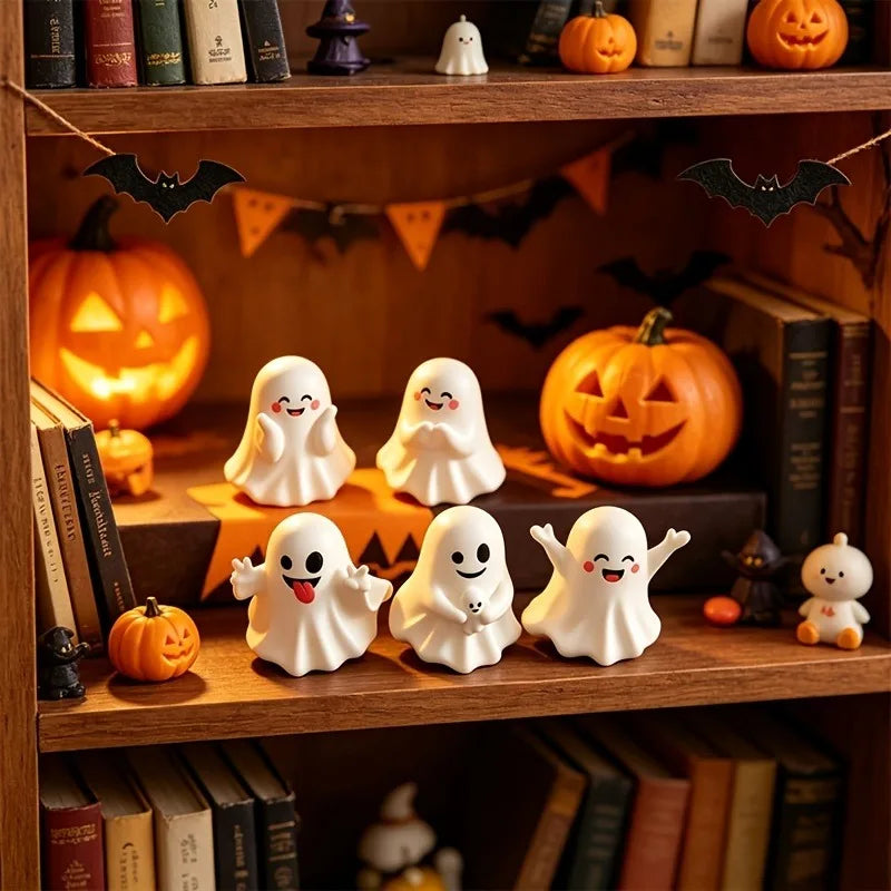 Halloween Figurine Set • Cute Mini Home Decor • Holiday Home Decoration Enhancement • Autumn Seasonal Tabletop Ornaments
