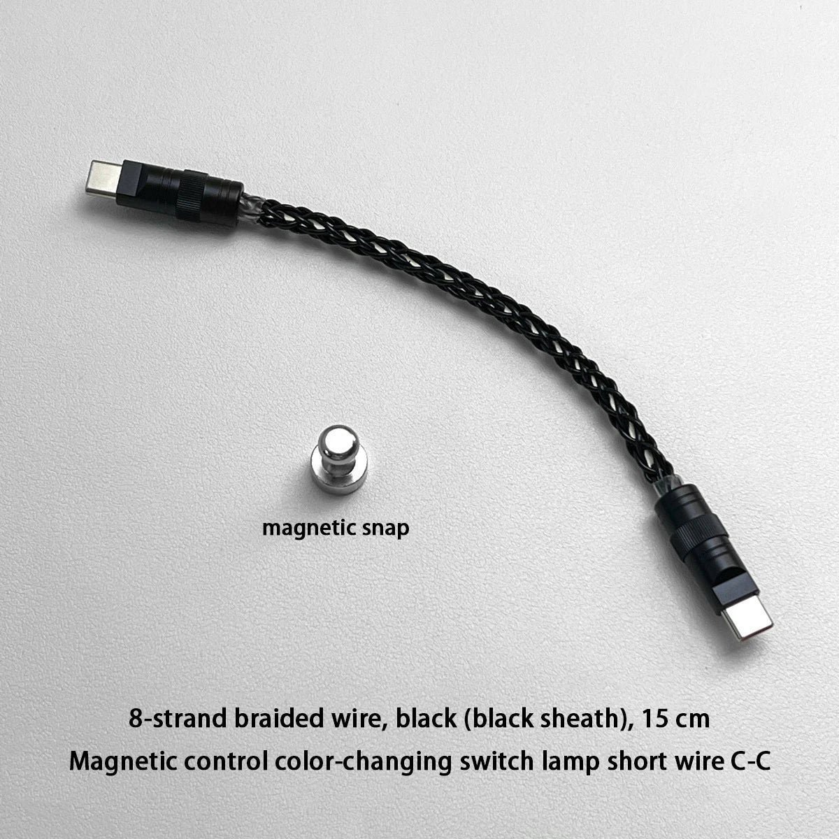 15cm/130cm C-C/USB-C Single Crystal Copper Keyboard Cable Supports 8K Magnetic Controllable Lights for HM Hub Computer Keyboard