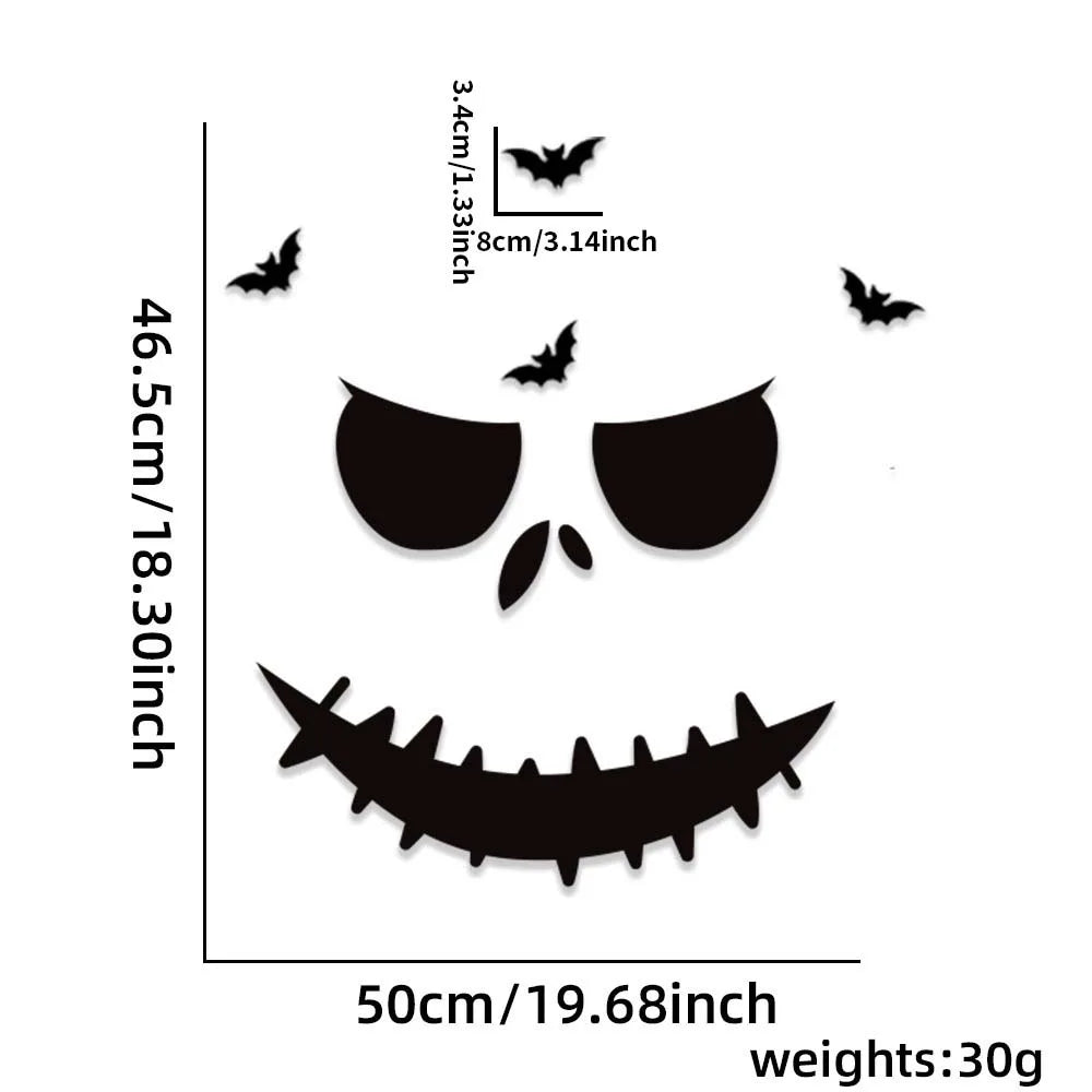 Halloween Decoration Door Stickers Window Stickers for Home Party Wall Glass Haunted House Horror Decor