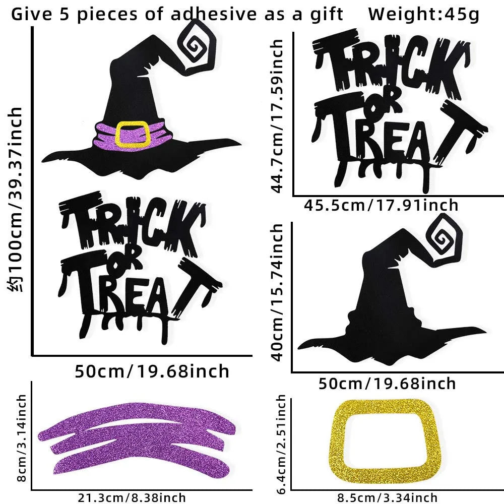 Halloween Decoration Door Stickers Window Stickers for Home Party Wall Glass Haunted House Horror Decor