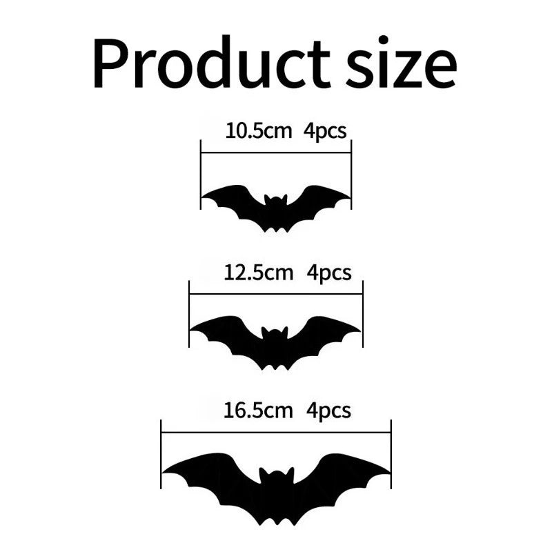 Halloween Decorations  3D LED Lighted Bats with Purple Green Lights, Waterproof Window Stickers for Indoor Outdoor Scary Decor