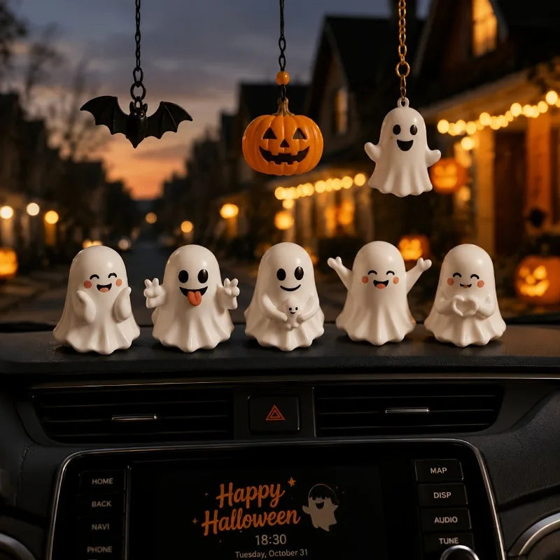 Halloween Figurine Set • Cute Mini Home Decor • Holiday Home Decoration Enhancement • Autumn Seasonal Tabletop Ornaments