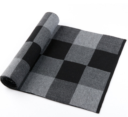 Men's Wool Winter Plaid Scarf and Neck Warmer Set